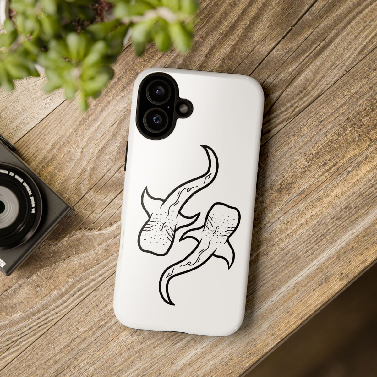 Whale Shark (White) Phone Case