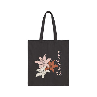 beige manta ray and black flower tote bag designs