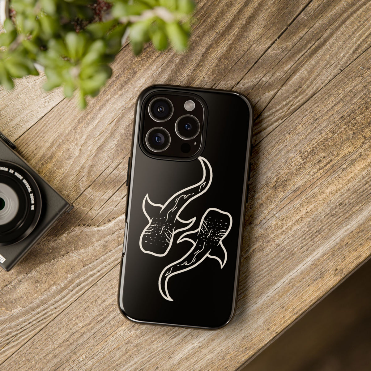 Whale Shark (Black) Phone Case