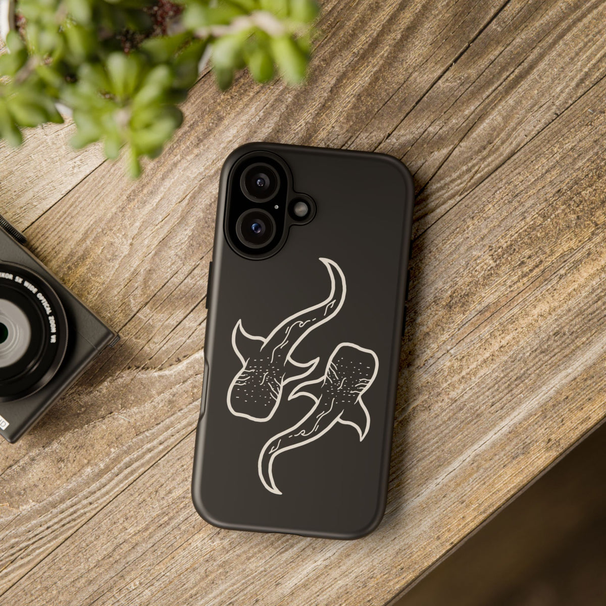 Whale Shark (Black) Phone Case