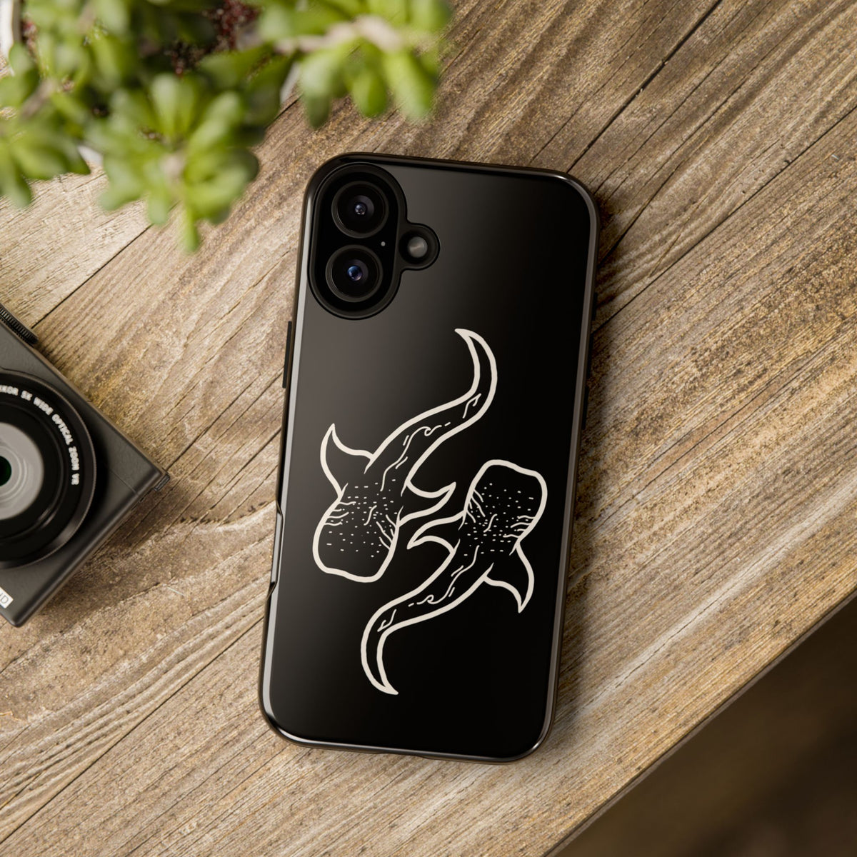 Whale Shark (Black) Phone Case